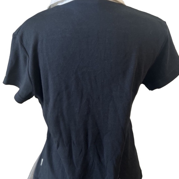 Lansdowne Ireland Women's Top Size 10 Collar V-Neck Black White Green Embroidery - Picture 9 of 11